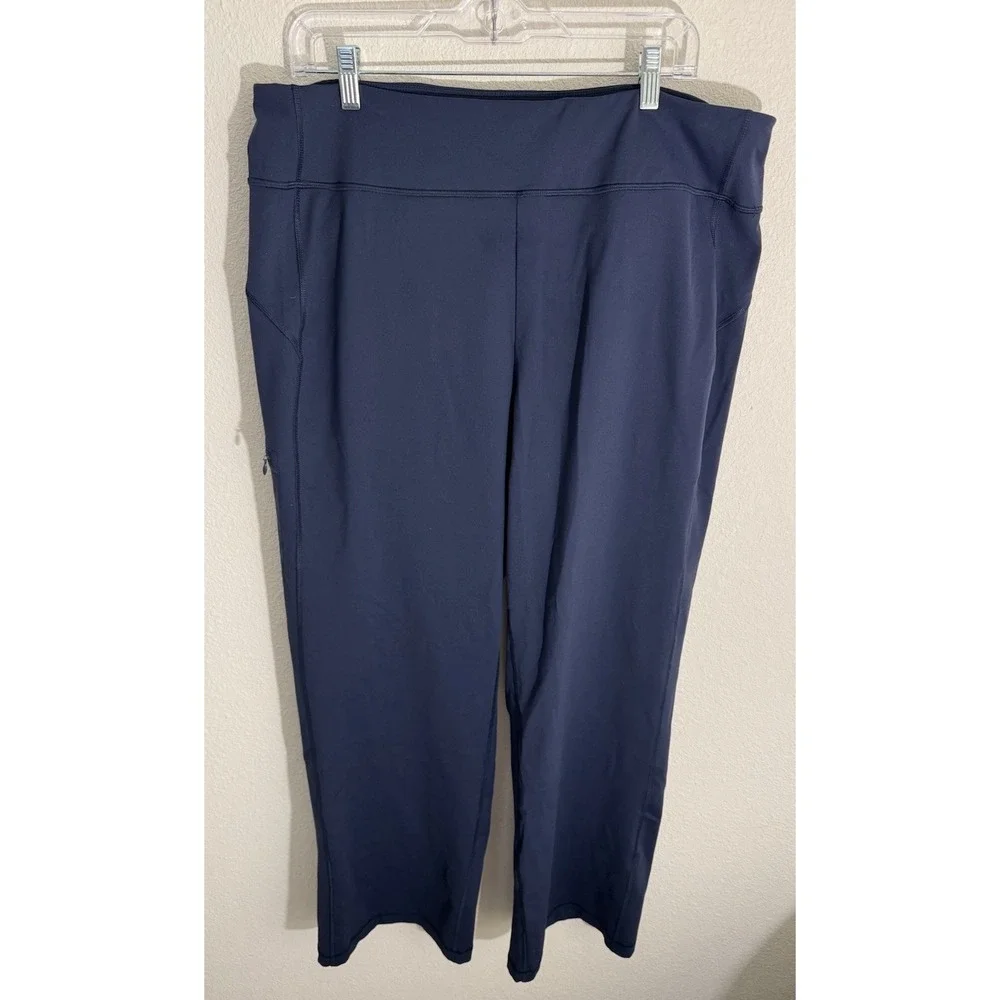 Duluth Trading Co Women's XL (38x31) Flexpedition Pants Navy Wide Leg Pockets